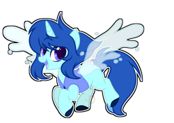 Size: 1920x1362 | Tagged: dead source, safe, artist:rainbows-skies, oc, oc only, oc:lapis lazuli, alicorn, gem (race), gem pony, pony, artificial wings, augmented, female, hydrokinesis, lapis lazuli (steven universe), magic, magic wings, mare, simple background, solo, steven universe, transparent background, water, wings