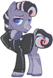 Size: 1632x2384 | Tagged: safe, artist:kurosawakuro, oc, oc only, oc:sodapop, earth pony, pony, base used, clothes, jacket, male, simple background, solo, stallion, transparent background