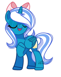 Size: 1280x1610 | Tagged: safe, artist:omega-kill, oc, oc only, oc:fleurbelle, alicorn, pony, adorabelle, alicorn oc, bow, cute, eyes closed, female, hair bow, horn, mare, simple background, solo, transparent background