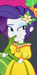 Size: 750x1512 | Tagged: safe, screencap, rarity, equestria girls, equestria girls specials, g4, my little pony equestria girls: better together, my little pony equestria girls: holidays unwrapped, o come all ye squashful, cornucopia costumes, cropped, female, inflatable dress, solo