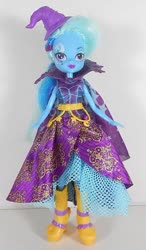 Size: 300x515 | Tagged: safe, trixie, equestria girls, g4, boots, clothes, doll, dress, female, hat, irl, photo, shoes, solo, toy