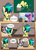 Size: 2391x3296 | Tagged: safe, artist:chaosllama, berry blend, berry bliss, oc, oc:apogee, oc:mocha bean macchiato, earth pony, pegasus, pony, unicorn, g4, apron, beanie, clothes, coffee shop, comic, dialogue, female, filly, friendship student, glasses, hat, high res, mare, open mouth, starbucks, teenager, uniform
