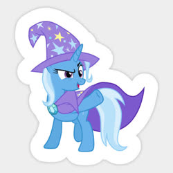 Size: 554x554 | Tagged: artist needed, safe, trixie, pony, unicorn, g4, cape, clothes, female, hat, mare, raised hoof, smiling, solo, trixie's cape, trixie's hat