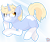 Size: 1550x1290 | Tagged: safe, artist:rainbow eevee, oc, oc only, oc:nootaz, pony, unicorn, blonde, cute, eyebrows, eyebrows visible through hair, female, orange eyes, pose, prone, simple background, smiling, smirk, solo, transparent background