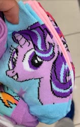 Size: 510x807 | Tagged: safe, starlight glimmer, pony, unicorn, g4, official, clothes, irl, kohl's, photo, socks, solo