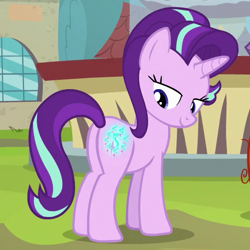 Size: 530x530 | Tagged: safe, screencap, starlight glimmer, pony, unicorn, g4, the parent map, butt, cropped, female, glowing cutie mark, lidded eyes, mare, plot, solo