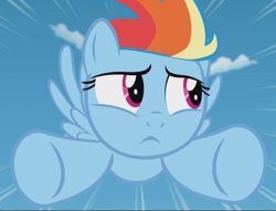 Size: 1226x939 | Tagged: safe, screencap, rainbow dash, pegasus, pony, g4, the cutie re-mark, cropped, female, filly, filly rainbow dash, flying, solo, younger