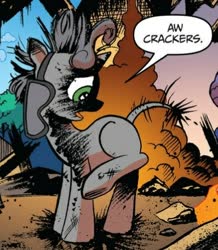 Size: 398x456 | Tagged: safe, artist:andypriceart, idw, official comic, sweetie belle, pony, unicorn, g4, spoiler:comic, spoiler:comic42, comic panel, dialogue, dock, female, filly, foal, messy mane, pyro belle, rat tail, sweetie fail