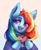 Size: 2516x3100 | Tagged: safe, artist:cosyosy, rainbow dash, pegasus, pony, g4, cheek fluff, clothes, cute, dashabetes, ear fluff, female, heart, high res, holiday, lidded eyes, mare, open mouth, solo, sweater, valentine's day