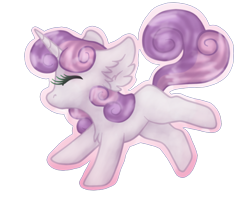 Size: 560x447 | Tagged: safe, artist:brendalobinha, sweetie belle, pony, unicorn, g4, blank flank, chest fluff, cute, diasweetes, ear fluff, eyes closed, female, filly, outline, profile, simple background, solo, transparent background