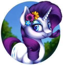 Size: 1101x1138 | Tagged: safe, artist:aideemargarita, artist:rainbowsweetcolors, rarity, pony, unicorn, g4, cute, female, flower, flower in hair, mare, raribetes, solo