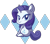 Size: 600x526 | Tagged: safe, artist:xkappax, rarity, pony, unicorn, g4, chibi, cute, cutie mark background, female, looking at you, looking back, looking back at you, mare, raribetes, simple background, sitting, solo, transparent background