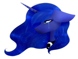 Size: 1280x983 | Tagged: safe, artist:okimichan, princess luna, pony, g4, bust, crying, female, portrait, simple background, solo, transparent background