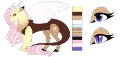 Size: 4500x2100 | Tagged: safe, artist:gigason, oc, oc only, oc:freya, draconequus, hybrid, female, interspecies offspring, offspring, parent:discord, parent:fluttershy, parents:discoshy, reference sheet, simple background, solo, transparent background