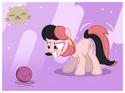 Size: 6000x4469 | Tagged: safe, artist:estories, oc, oc only, oc:allie, earth pony, pony, absurd resolution, behaving like a cat, female, imminent pounce, mare, solo, yarn, yarn ball