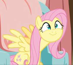 Size: 973x869 | Tagged: safe, screencap, fluttershy, pegasus, pony, discordant harmony, g4, cropped, cute, excited, faic, female, mare, shyabetes, sitting, solo, spread wings, wings