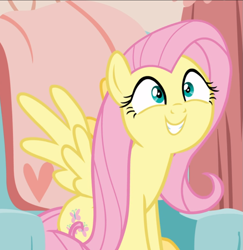 Size: 913x938 | Tagged: safe, screencap, fluttershy, pegasus, pony, discordant harmony, g4, cropped, cute, excited, faic, female, mare, shyabetes, sitting, smiling, solo, spread wings, wings
