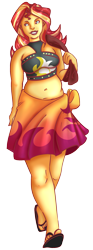 Size: 668x1800 | Tagged: dead source, safe, artist:sweetslugslime, sunset shimmer, equestria girls, g4, my little pony equestria girls: better together, clothes, feet, female, flip-flops, plump, sandals, sarong, simple background, solo, swimsuit, transparent background