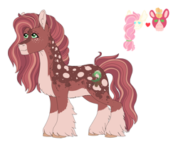 Size: 3000x2400 | Tagged: safe, artist:bizaardwolf, big macintosh, fluttershy, oc, oc only, oc:pondering shy, earth pony, pony, g4, chest fluff, coat markings, ear fluff, female, freckles, heart, high res, implied shipping, implied straight, male, mare, offspring, parent:big macintosh, parent:fluttershy, parents:fluttermac, ship:fluttermac, simple background, solo, unshorn fetlocks, white background