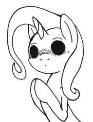 Size: 640x838 | Tagged: safe, artist:ewoudcponies, trixie, pony, unicorn, g4, black and white, blank eyes, grayscale, hooves together, monochrome, sketch, solo, traditional art