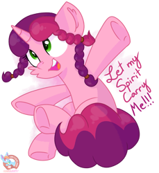 Size: 1283x1399 | Tagged: safe, artist:rainbow eevee, oc, oc only, oc:marker pony, pony, unicorn, 4chan, cute, excited, excitement, female, green eyes, happy, jumping, looking at you, looking back, looking back at you, mlpg, open mouth, simple background, smiling, solo, transparent background, underhoof