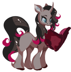 Size: 3166x3192 | Tagged: safe, artist:tohupo, oleander (tfh), classical unicorn, pony, unicorn, them's fightin' herds, book, cloven hooves, community related, female, high res, horn, leonine tail, reading, solo, unicornomicon, unshorn fetlocks