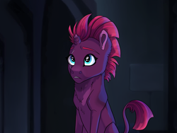 Size: 4000x3000 | Tagged: safe, artist:venommocity, fizzlepop berrytwist, tempest shadow, pony, g4, female, filly, filly tempest shadow, high res, solo, younger