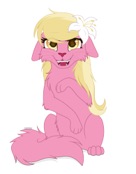 Size: 2429x3109 | Tagged: safe, artist:starshade, lily, lily valley, cat, g4, catified, cute, female, floppy ears, flower, flower in hair, full body, heart, heart eyes, high res, lilycat, looking at you, mare, open mouth, simple background, smiling, solo, species swap, transparent background, wingding eyes