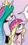 Size: 460x728 | Tagged: safe, artist:andy price, idw, official comic, princess cadance, princess celestia, alicorn, pony, g4, neigh anything, spoiler:comic12, aunt and niece, cropped, duo, eye contact, female, hair over one eye, lidded eyes, looking at each other, mare, out of context, pink background, simple background