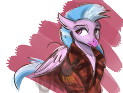 Size: 1649x1237 | Tagged: safe, artist:kam, silverstream, classical hippogriff, hippogriff, g4, clothes, jacket, simple background