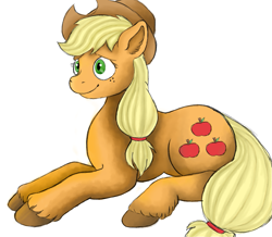 Size: 1089x951 | Tagged: safe, artist:anonymous, applejack, earth pony, pony, g4, 4chan, applejack's hat, cowboy hat, cute, drawthread, female, hat, hooves, jackabetes, simple background, solo, white background