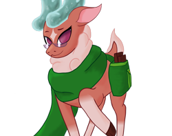 Size: 1280x1009 | Tagged: safe, artist:laserkitten, cashmere (tfh), deer, reindeer, them's fightin' herds, clothes, community related, glasses, scarf, simple background, transparent background