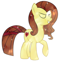 Size: 1234x1264 | Tagged: safe, artist:theironheart, oc, oc only, oc:iron heart, crystal pony, pony, eyes closed, female, grin, mare, raised hoof, simple background, smiling, solo, transparent background