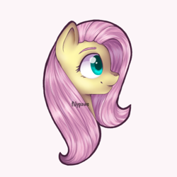 Size: 1058x1058 | Tagged: safe, artist:filypaws, fluttershy, pegasus, pony, g4, bust, cute, female, mare, portrait, profile, redraw, shyabetes, simple background, solo, white background