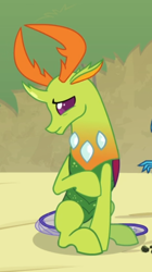 Size: 392x702 | Tagged: safe, screencap, thorax, changedling, changeling, g4, triple threat, cropped, cute, king thorax, male, offscreen character, sad, sitting, solo, thorabetes