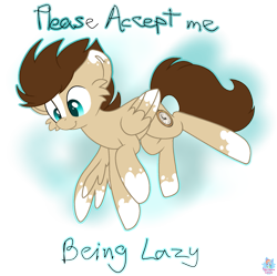 Size: 1555x1549 | Tagged: safe, artist:rainbow eevee, oc, oc only, oc:skittle, pegasus, pony, cheek fluff, cloud, cloudy, colored hooves, colored pupils, colored wings, colored wingtips, cutie mark, flying, implied rainbow dash, lazy, looking down, male, pegasus oc, simple background, smiling, solo, sticker, teal eyes, text, transparent background