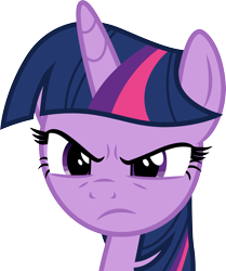 Size: 3500x4178 | Tagged: safe, artist:cloudy glow, twilight sparkle, alicorn, pony, g4, school raze, angry, bust, disapproval, female, high res, looking at you, simple background, solo, transparent background, twilight sparkle (alicorn), vector