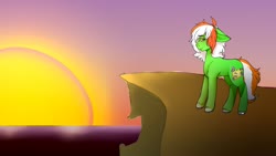 Size: 1920x1080 | Tagged: safe, artist:maxdoesall, oc, oc only, oc:wandering sunrise, earth pony, pony, female, mare, solo, sunset