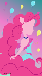 Size: 1500x2669 | Tagged: safe, artist:onlymeequestrian, pinkie pie, human, equestria girls, g4, female, lineless, no face, solo, wallpaper