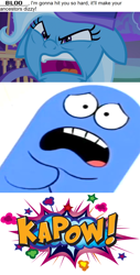 Size: 796x1561 | Tagged: safe, artist:mega-poneo, edit, edited screencap, screencap, trixie, g4, to where and back again, bloo (foster's), blooregard q kazoo, foster's home for imaginary friends, male, meme, out of context