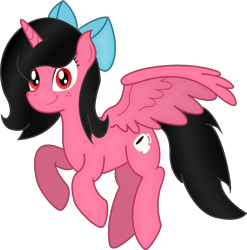 Size: 1997x2020 | Tagged: safe, artist:soulakai41, oc, oc only, oc:rina-chan, alicorn, pony, alicorn oc, bow, female, hair bow, horn, mare, rina-chan, simple background, solo, transparent background