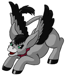 Size: 488x561 | Tagged: safe, artist:chili19, oc, oc only, oc:chili, donkey, pony, clothes, female, scarf, simple background, solo, transparent background, wings