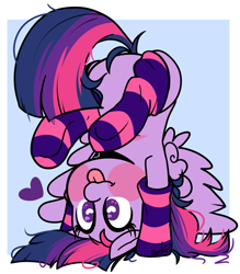 Size: 2499x2852 | Tagged: safe, artist:befishproductions, twilight sparkle, alicorn, pony, g4, clothes, cute, female, heart, heart eyes, high res, mare, socks, solo, spread wings, striped socks, tongue out, twiabetes, twilight sparkle (alicorn), wingding eyes, wings