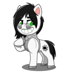 Size: 4093x4093 | Tagged: safe, artist:jcosneverexisted, oc, oc only, oc:alexander, pony, g4.5, my little pony: pony life, clothes, glasses, male, muscles, pose, simple background, smiling, solo, stallion, transparent background