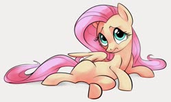 Size: 1416x846 | Tagged: safe, artist:dotkwa, fluttershy, pegasus, pony, g4, cute, featureless crotch, female, mare, shyabetes, simple background, sitting, solo, white background