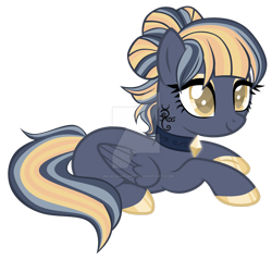 Size: 1280x1222 | Tagged: safe, artist:magicdarkart, oc, oc only, pegasus, pony, base used, choker, deviantart watermark, female, mare, obtrusive watermark, prone, simple background, solo, transparent background, watermark