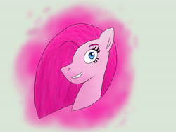 Size: 4608x3456 | Tagged: safe, artist:brendalobinha, pinkie pie, earth pony, pony, g4, bust, female, gray background, looking at you, mare, paint tool sai, pinkamena diane pie, simple background, smiling, smiling at you