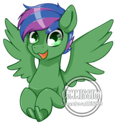Size: 850x900 | Tagged: safe, artist:helithusvy, oc, pegasus, pony, animated, blinking, commission, community related, cute, gif, gift art, green eyes, male, open mouth, pegasus oc, solo, stallion, ych result