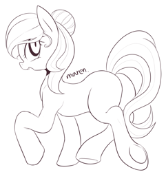 Size: 1789x1852 | Tagged: safe, artist:maren, oc, oc only, oc:flannery, pony, lineart, solo