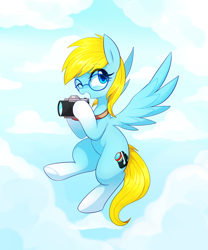 Size: 2500x3000 | Tagged: safe, artist:maren, oc, oc only, oc:cloudy capture, pony, camera, glasses, high res, solo